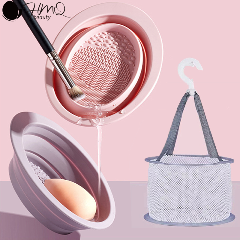 Beauty Makeup Tools Use - Silicone Makeup Brush Cleaning Bowl Powder