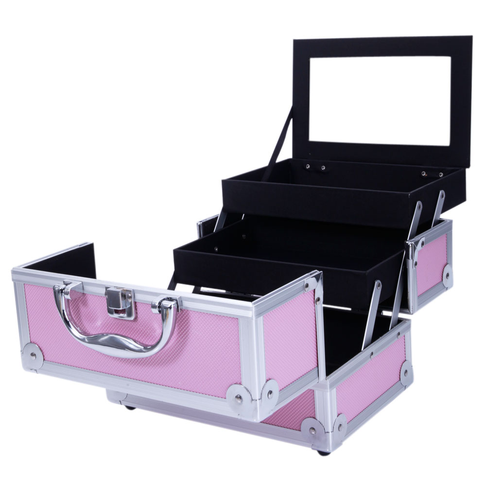 Pink Aluminum Alloy Makeup Cas - Beauty Bag Makeup ulasan dan harga