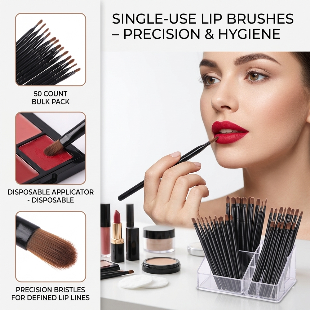 50/100pcs Disposable Lip Brush - Beauty Makeup Tool ulasan dan harga