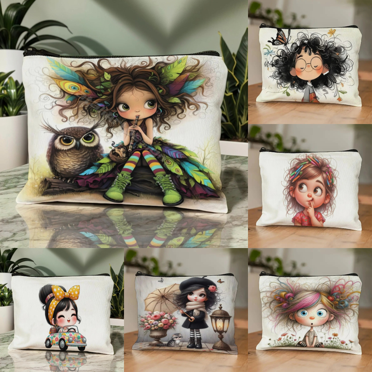 Cartoon Girl Makeup Bag Zipper - Beauty Bag Makeup ulasan dan harga