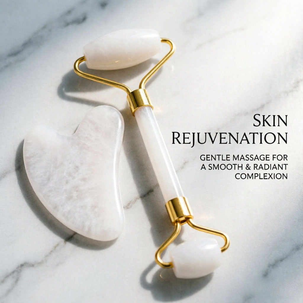White Gua Sha Natural Jade Whi - Face Massager ulasan dan harga
